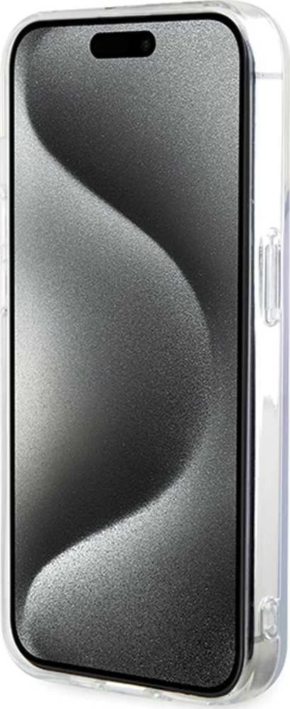 Guess GUHMP15LHITSU Apple iPhone 15 Pro 6.1″ violetinės spalvos kietas dėklas IML Iridescent MagSafe