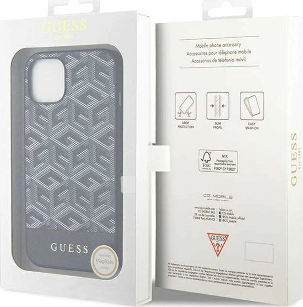 Guess GUHMP15SHGCFSEK Apple iPhone 15 / 14 /13 6.1″ juodos spalvos kietas dėklas GCube Stripes MagSafe