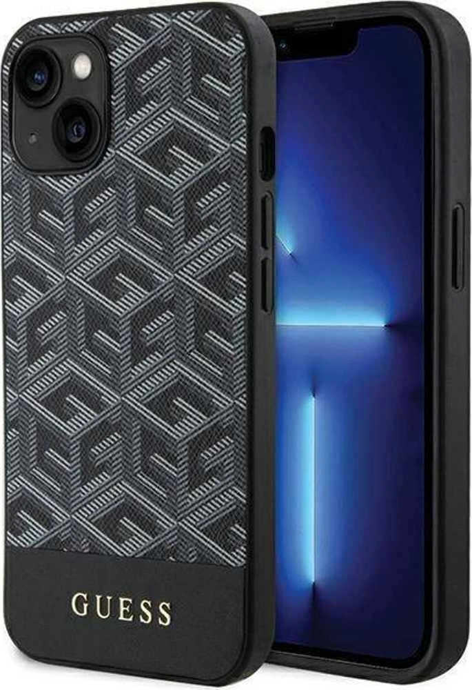 Guess GUHMP15SHGCFSEK Apple iPhone 15 / 14 /13 6.1″ juodos spalvos kietas dėklas GCube Stripes MagSafe