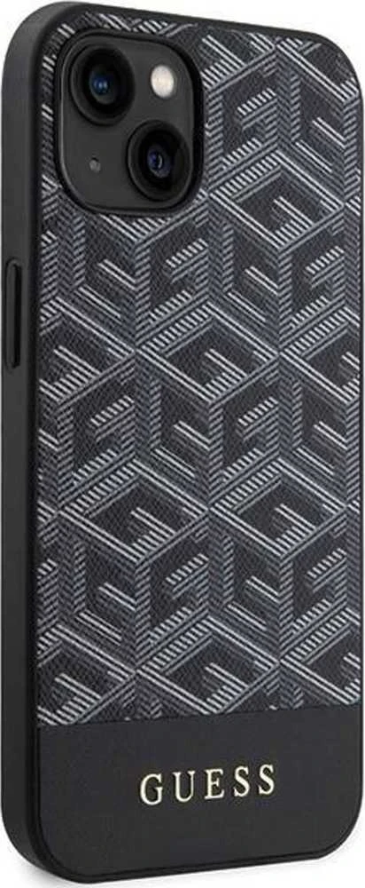 Guess GUHMP15SHGCFSEK Apple iPhone 15 / 14 /13 6.1″ juodos spalvos kietas dėklas GCube Stripes MagSafe