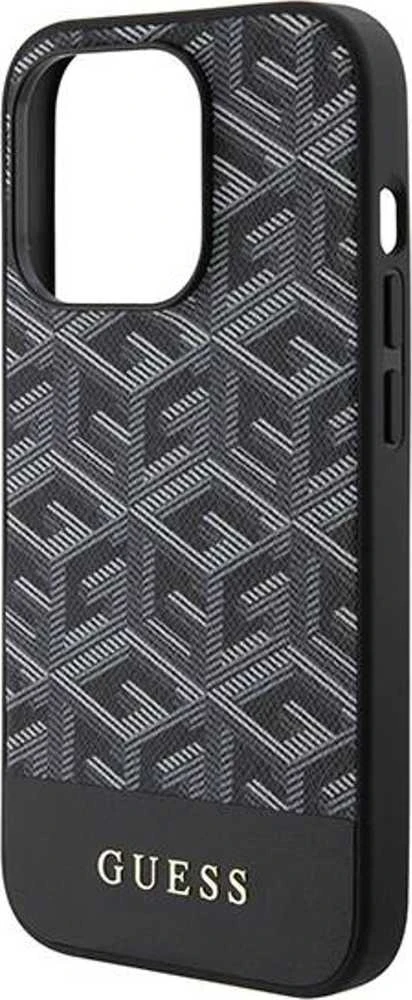 Guess GUHMP15XHGCFSEK Apple iPhone 15 Pro Max 6.7″ juodos spalvos kietas dėklas GCube Stripes MagSafe