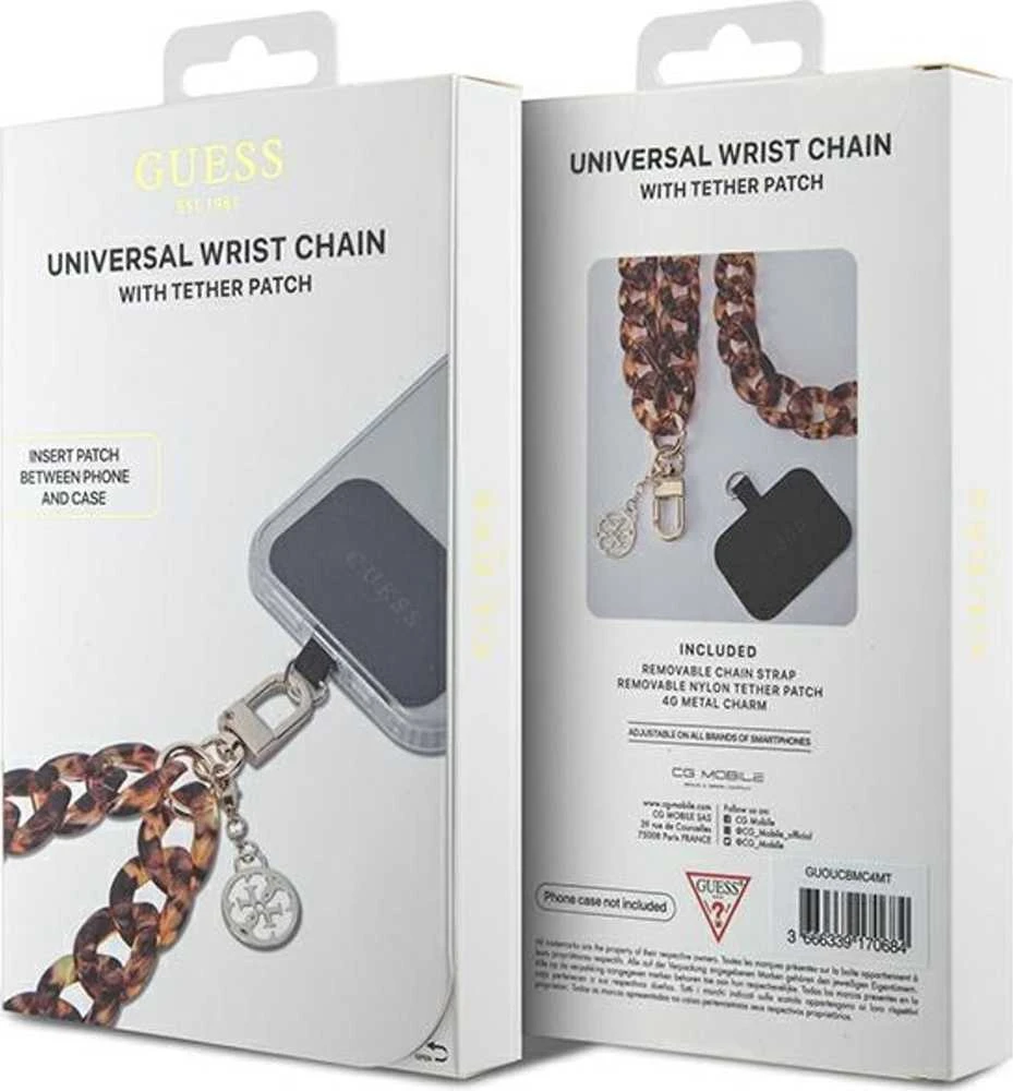 Dėklas „Guess GUOUCBMC4MT“ universalus didelis rankos dirželis su acetato akrilo 4G pakabuku