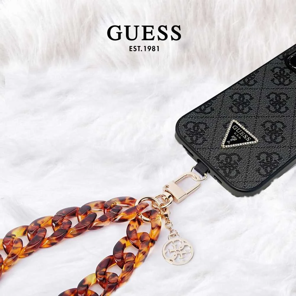 Dėklas „Guess GUOUCBMC4MT“ universalus didelis rankos dirželis su acetato akrilo 4G pakabuku