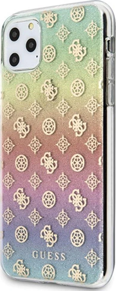 Guess GUHCN65PEOML Apple iPhone 11 Pro Max multicolor kietas dėklas Iridescent 4G Peony