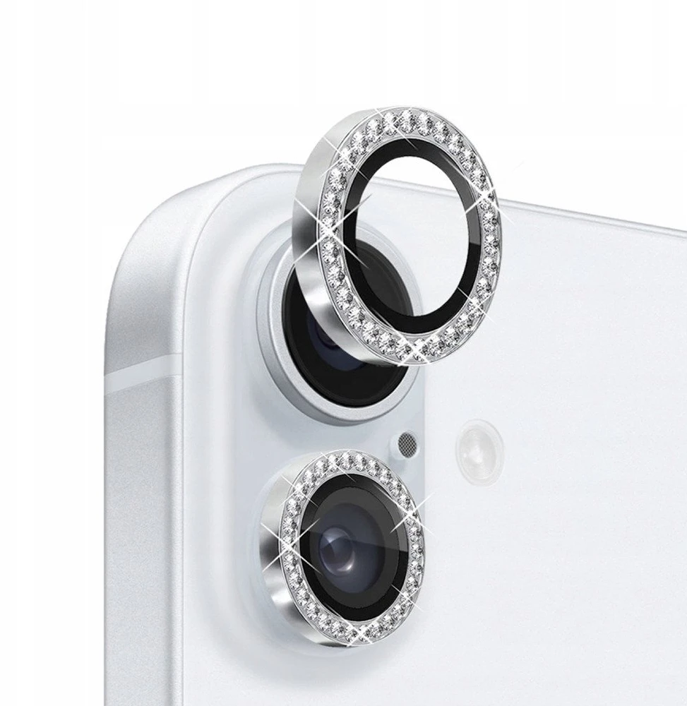 Guess Fixed Glliter lešio apsauga Apple iPhone 16/16 Plus Sidabrinis