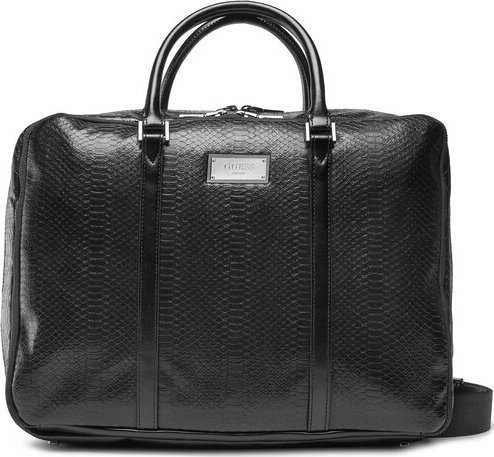 Guess, Guess, Leather, Leather Briefcase, Nešiojamas kompiuteris Compartiment, Juodas, 40 x 30 x 9 cm, For Men