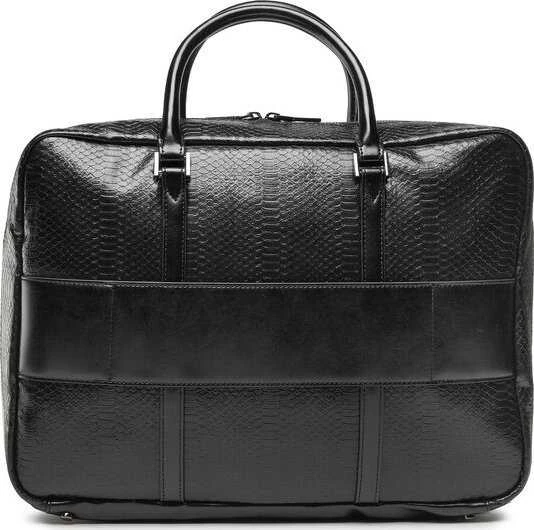 Guess, Guess, Leather, Leather Briefcase, Nešiojamas kompiuteris Compartiment, Juodas, 40 x 30 x 9 cm, For Men