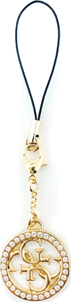 Dėklas Guess pakabukas GUCPM4DRD telefono dirželis 4G Rhinestone Charm
