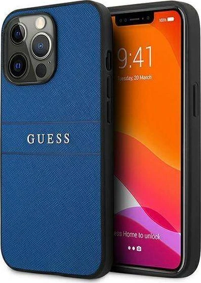Dėklas GUESS GUHCP13LPSASBBL IPHONE 13 PRO / 13 6.1 "Mėlynas / Mėlynas SAFFIANO STRAP