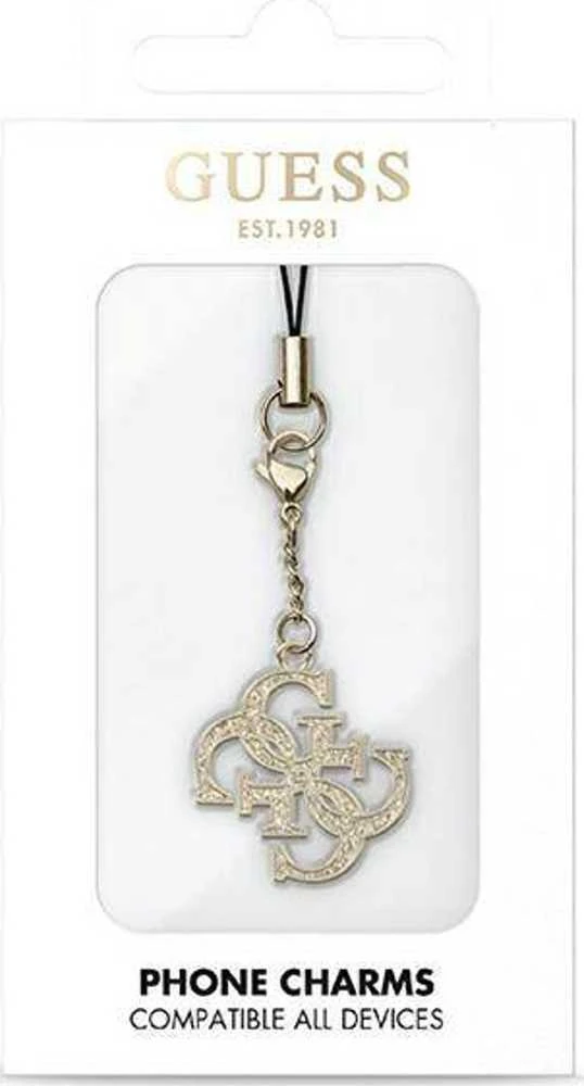 Dėklas Guess pakabukas GUCPM4GID telefono dirželis 4G Glitter Charm