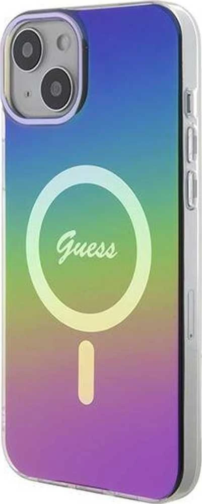 Guess GUHMP15SHITSK Apple iPhone 15 / 14 / 13 6.1″ rainbow kietas dėklas IML Iridescent MagSafe