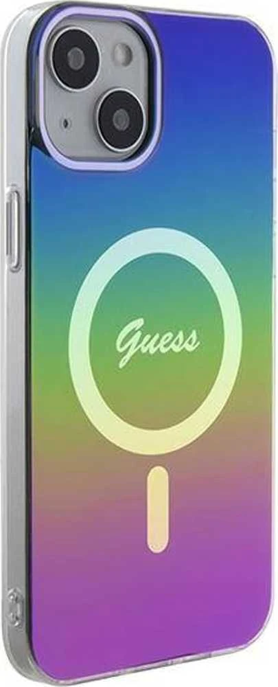 Guess GUHMP15SHITSK Apple iPhone 15 / 14 / 13 6.1″ rainbow kietas dėklas IML Iridescent MagSafe