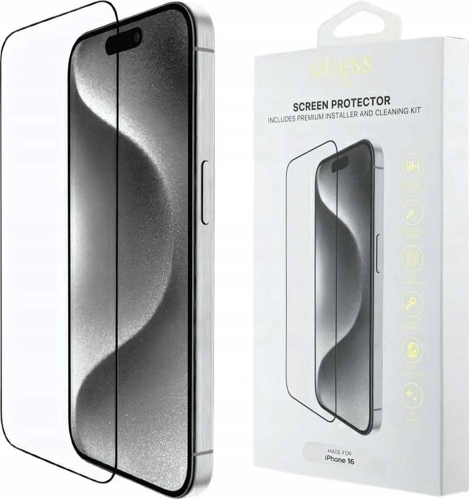Guess ekrano apsauga 2.5D Apple iPhone 16 Juodas