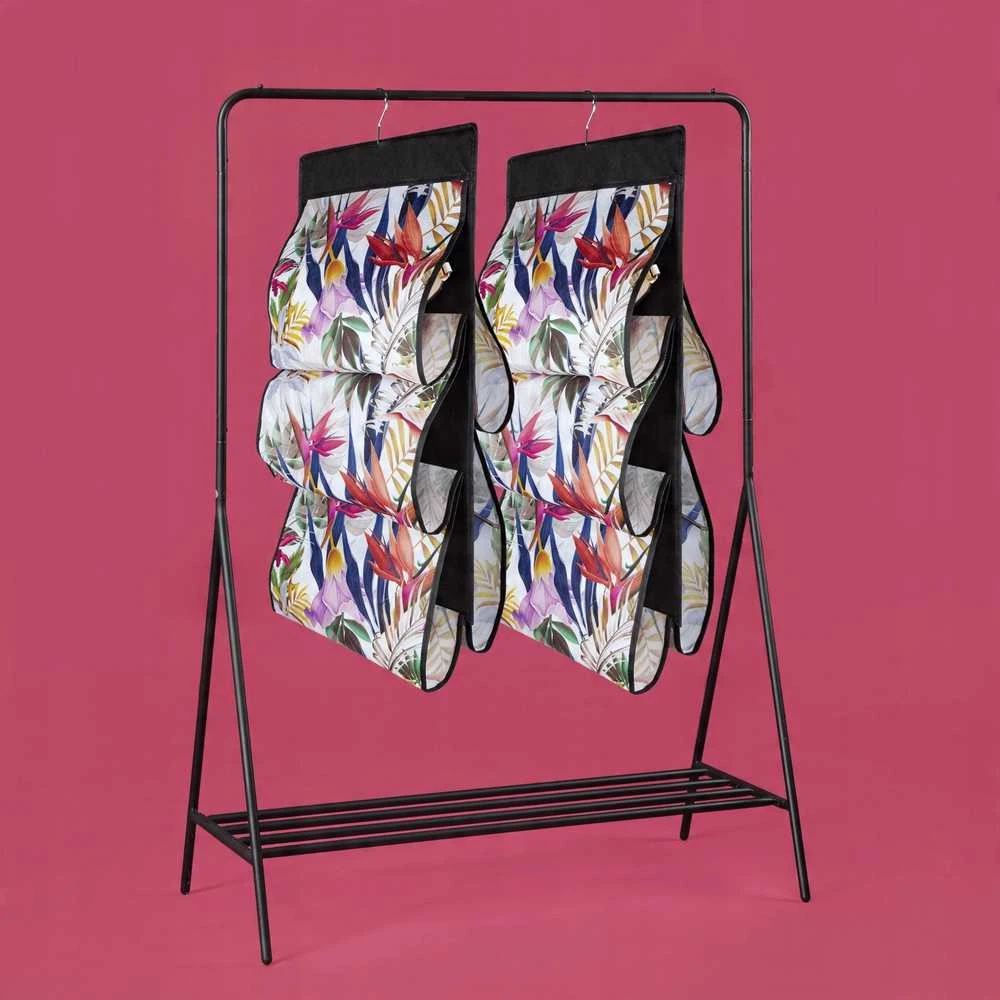 ORDINETT 5 handbags Floral Beauty hanging organiser