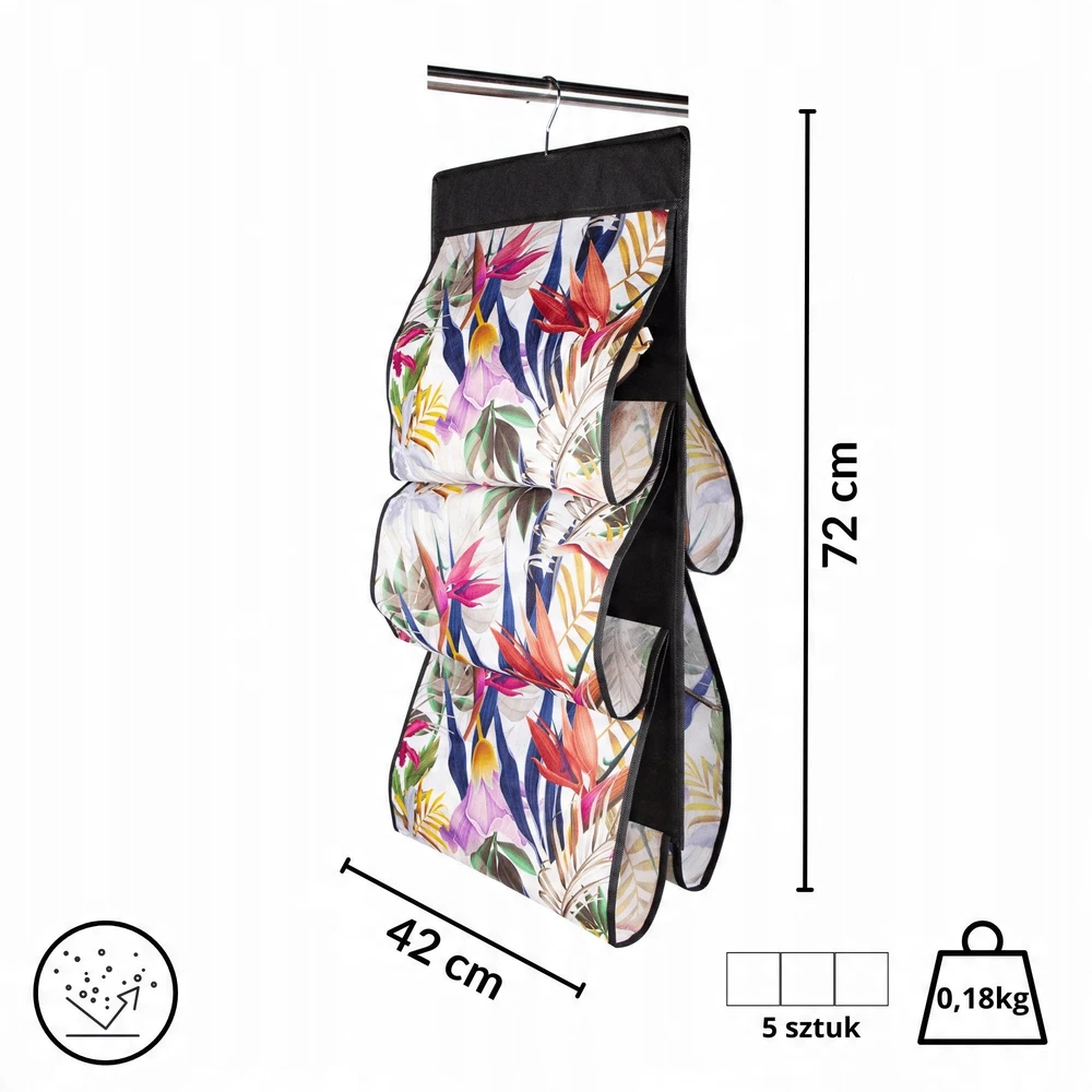 ORDINETT Organizators iekarināms 5 rokassomām Floral Beauty