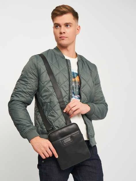 Guess, Krepšys, Textile Crossbody Bag, Juodas, 19 x 23 x 2 cm, For Men