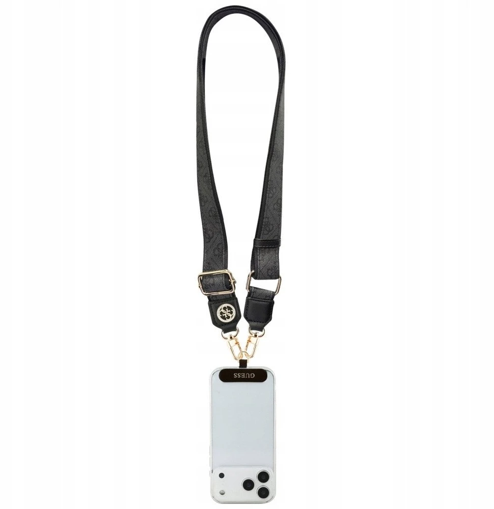Universal lanyard Guess CBDY 4G Tether Patch Strass Metal Logo juodos spalvos