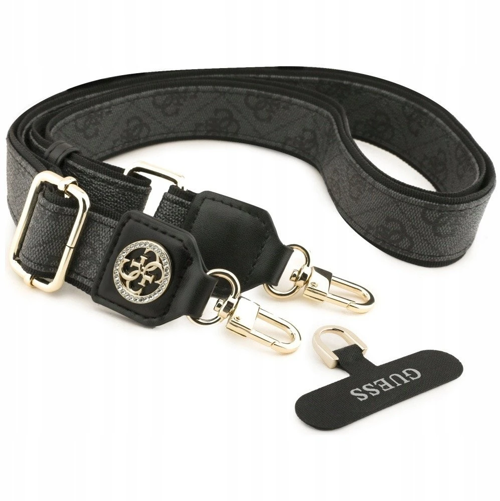 Universal lanyard Guess CBDY 4G Tether Patch Strass Metal Logo juodos spalvos