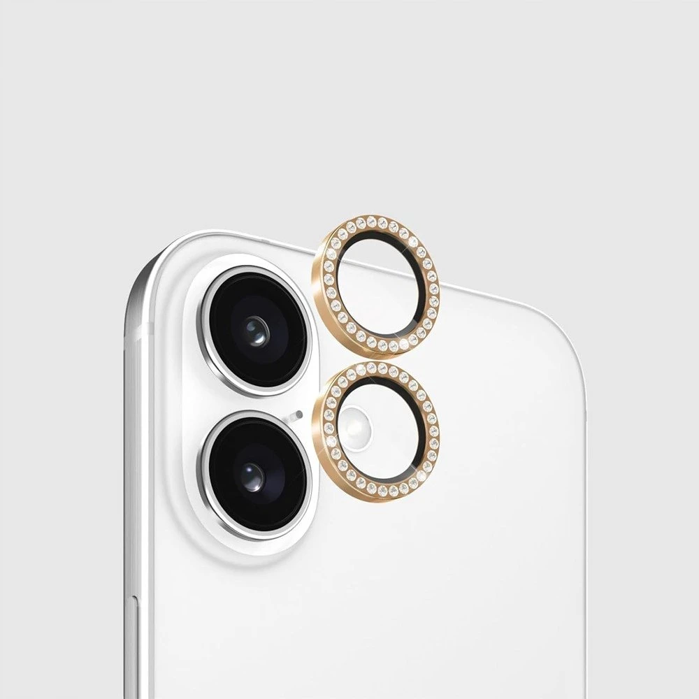 Guess Fixed Glliter lešio apsauga Apple iPhone 16/16 Plus Gold