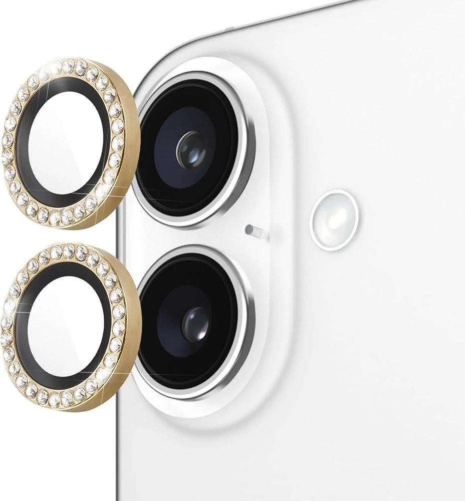 Guess Fixed Glliter lešio apsauga Apple iPhone 16/16 Plus Gold