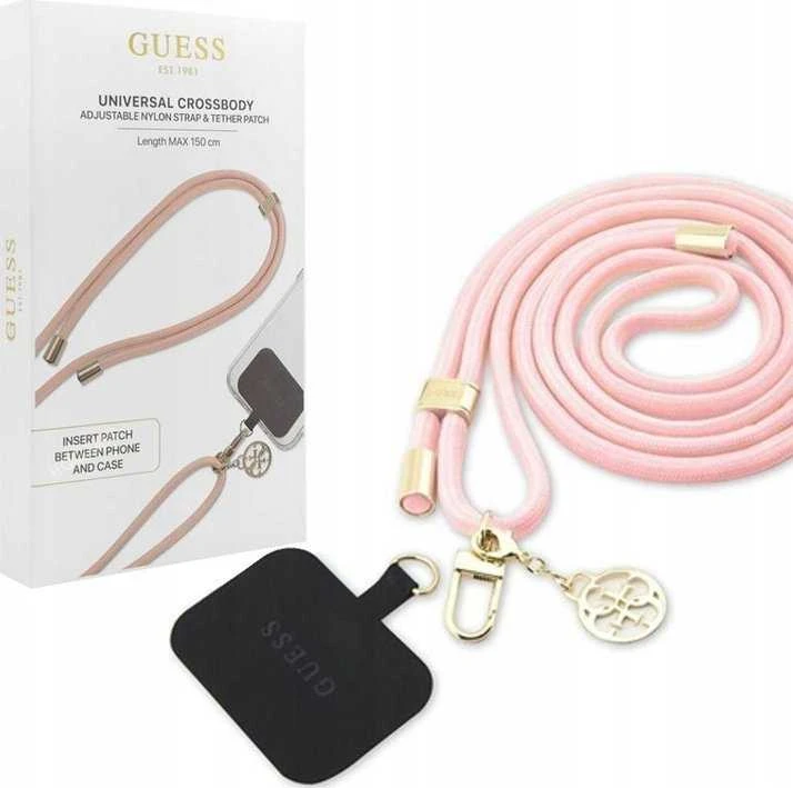 Dėklas Guess GUUCNMG4EP Universal CBDY virvelė telefonui rožinės spalvos