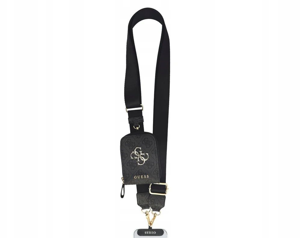Dėklas Guess Crossbody Strap PU 4G Metal Logo + Purse juodos spalvos