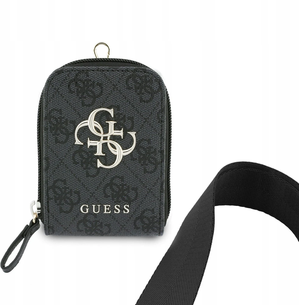 Dėklas Guess Crossbody Strap PU 4G Metal Logo + Purse juodos spalvos