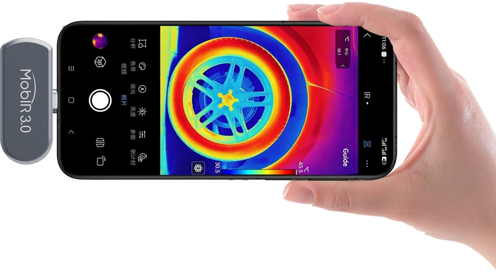Guide MobIR 3.0 ES2+, termovizijos kamera išmaniesiems telefonams USB-C su vaizdo kamera, IR 256x192, NETD 15 mK, 30 Hz, iOS ir Android