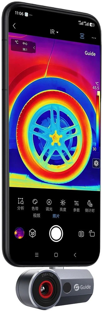 Guide MobIR 3.0 ES2+, termovizijos kamera išmaniesiems telefonams USB-C su vaizdo kamera, IR 256x192, NETD 15 mK, 30 Hz, iOS ir Android