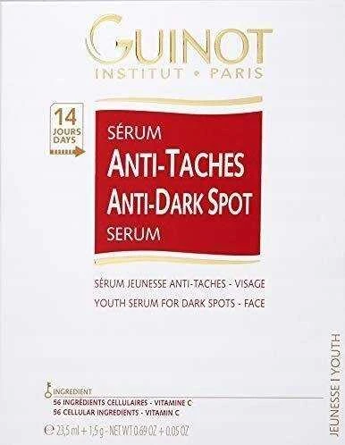 Rinkinys „Guinot“: serumas nuo spuogų, nuo tamsių dėmių, veidui, 23,5 ml + serumas nuo vitamino C, veidui, 1,5 ml