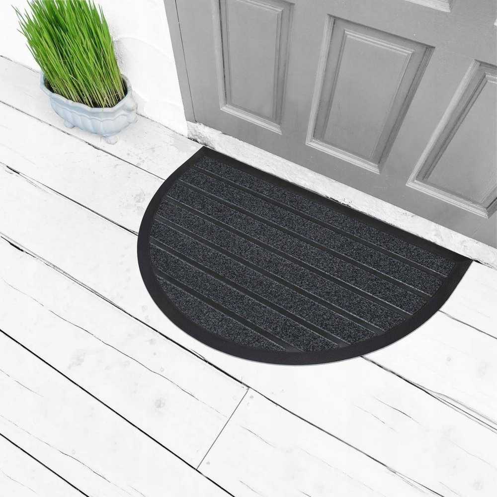 Guminis durų kilimėlis Douceur d`Interieur GALETS, pusmėnulis, PVC, 45 x 75 cm