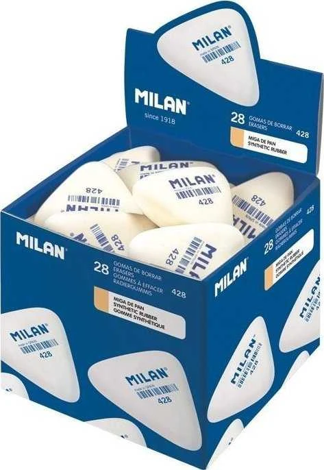 Trikampė balta sintetinė guma MILAN 28 vnt
