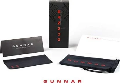 Gunnar Optiks Vertex kompiuteriniai akiniai, blokuojantys mėlyną šviesą - gintariniai stiklai, juodos spalvos