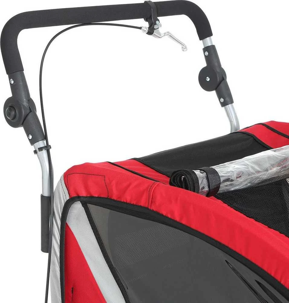 Guto Guto Deluxe 2in1 dviračio priekaba raudona / šviesiai pilka