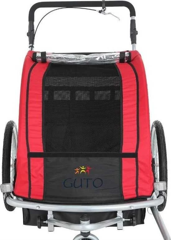 Guto Guto Deluxe 2in1 dviračio priekaba raudona / šviesiai pilka