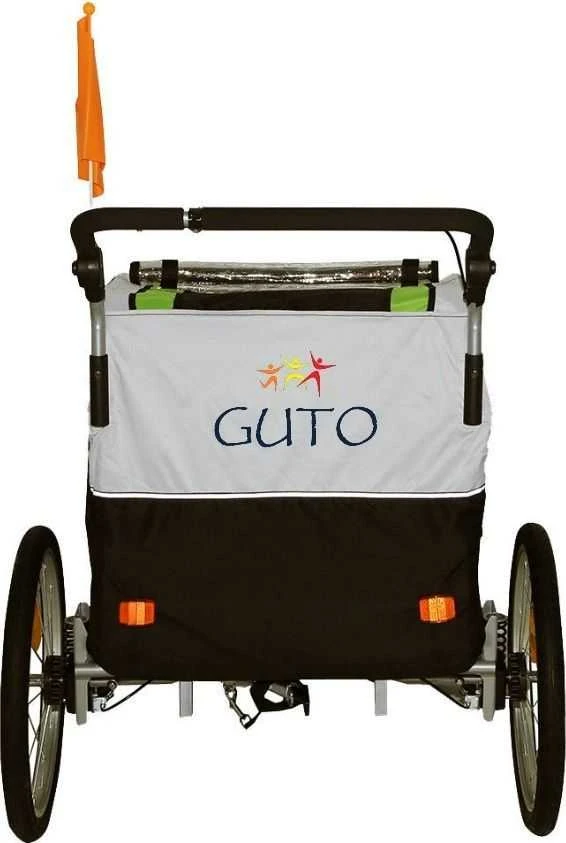 Guto Guto Deluxe 2in1 dviračio priekaba raudona / šviesiai pilka
