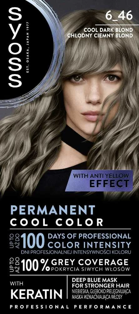 Syoss Permanent Cool Color 6_46 Tamsiai šalta blondinė