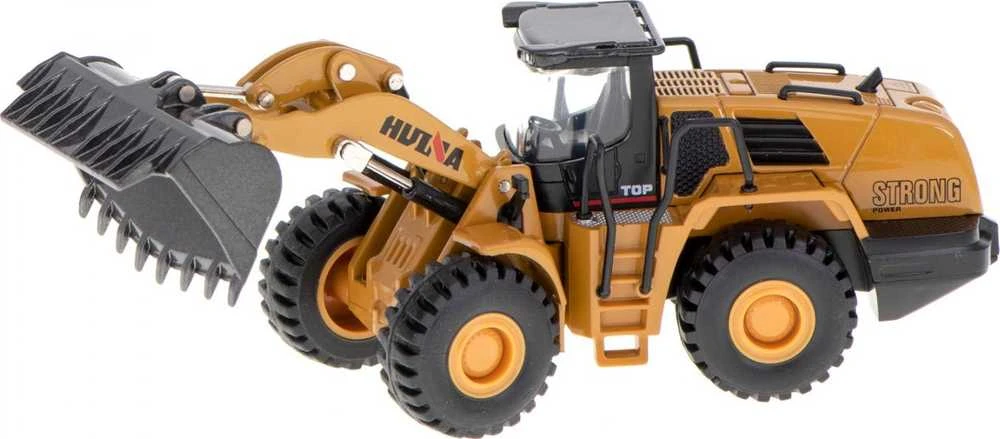 H-Toys ekskavatoriaus krovininis ratinis buldozeris, metaliniai modeliai, lieti H-toys 1813, 1:60