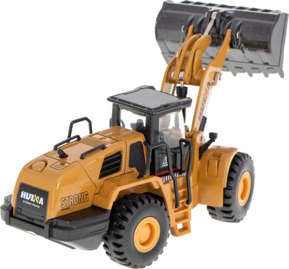 H-Toys ekskavatoriaus krovininis ratinis buldozeris, metaliniai modeliai, lieti H-toys 1813, 1:60