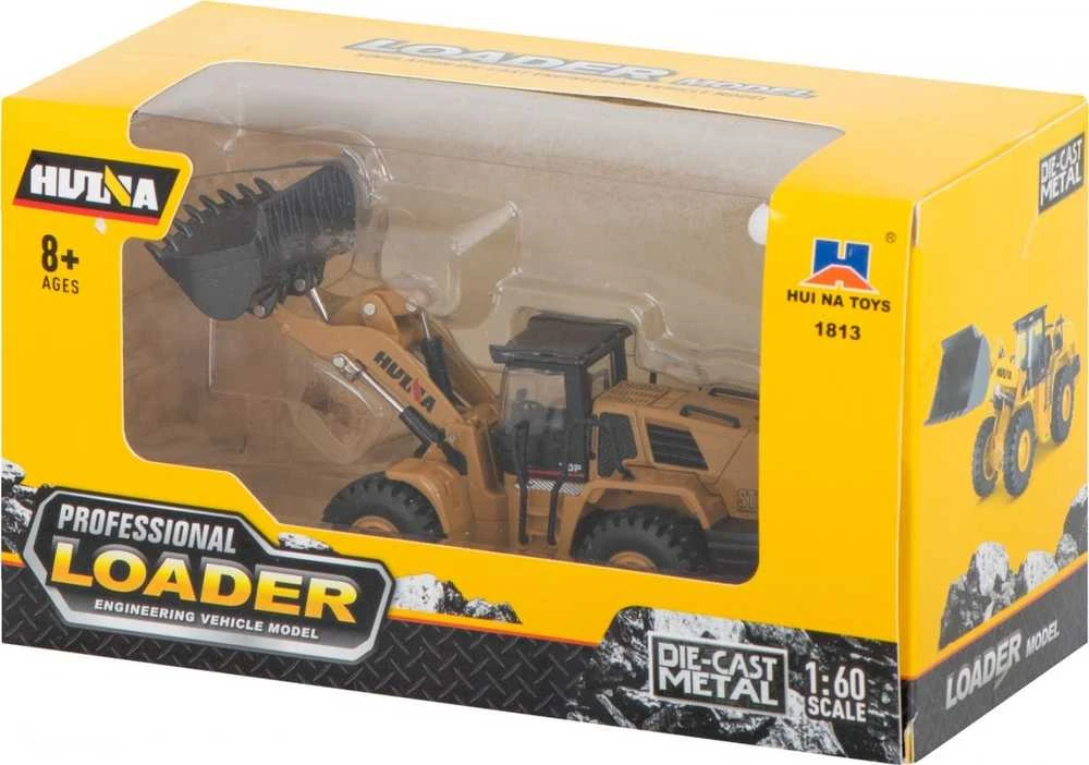 H-Toys ekskavatoriaus krovininis ratinis buldozeris, metaliniai modeliai, lieti H-toys 1813, 1:60