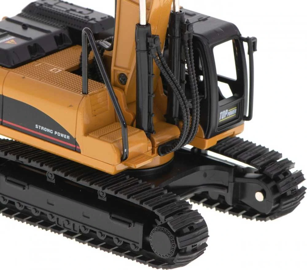 Lietimui skirtas H-toys 1710 1:50 metalinis vikšrinio krautuvo su kaušu ekskavatoriaus modelis