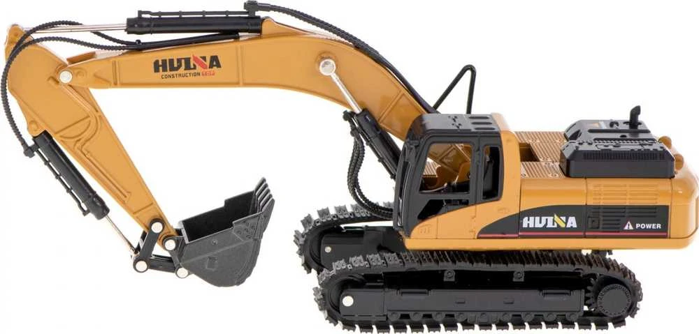 Lietimui skirtas H-toys 1710 1:50 metalinis vikšrinio krautuvo su kaušu ekskavatoriaus modelis