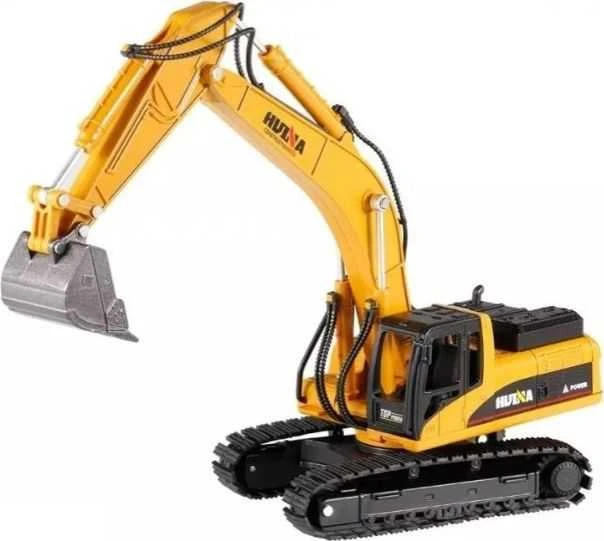 Lietimui skirtas H-toys 1710 1:50 metalinis vikšrinio krautuvo su kaušu ekskavatoriaus modelis