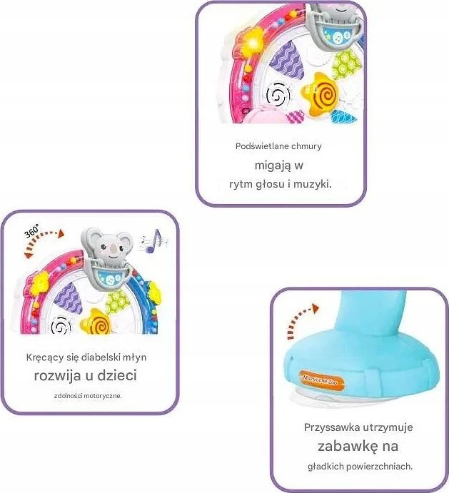 Haba Interaktyvus žaidimas su prisiurbtuku karuselė gyvūnėliai mėlyna