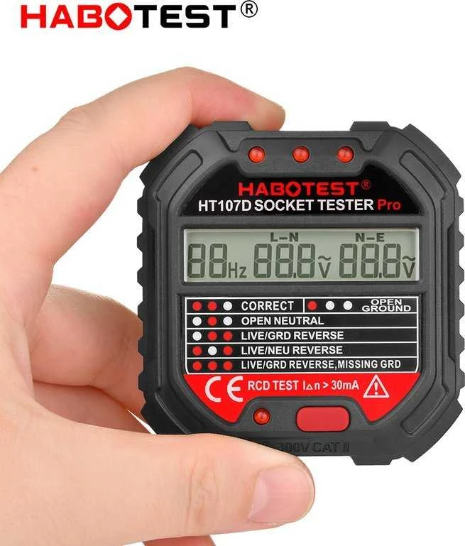 Lizdų testeris su skaitmeniniu ekranu Habotest HT107D