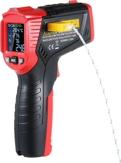 Lazerinis pirometras su drėkins matuokliu Habotest HT651D