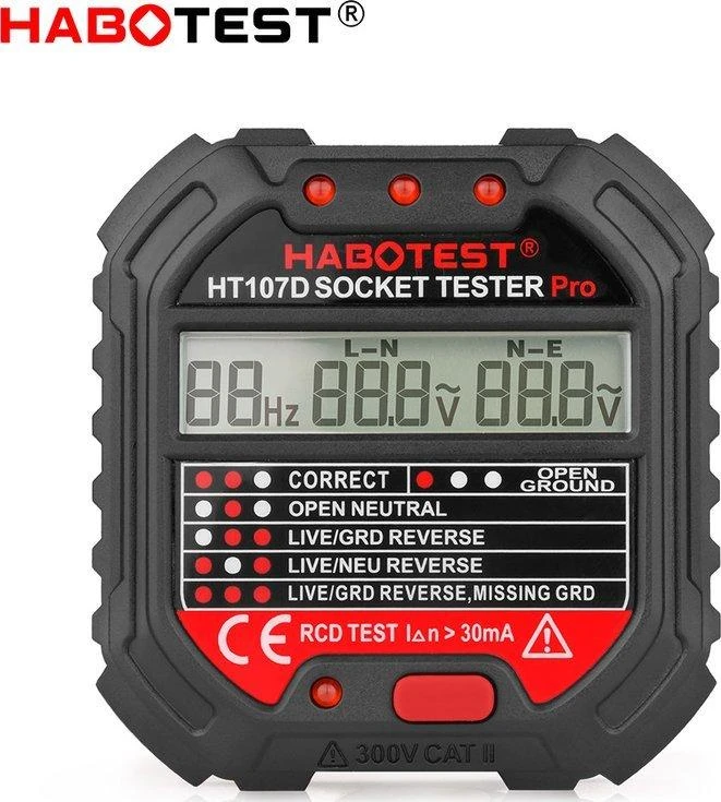 Lizdų testeris su skaitmeniniu ekranu Habotest HT107D