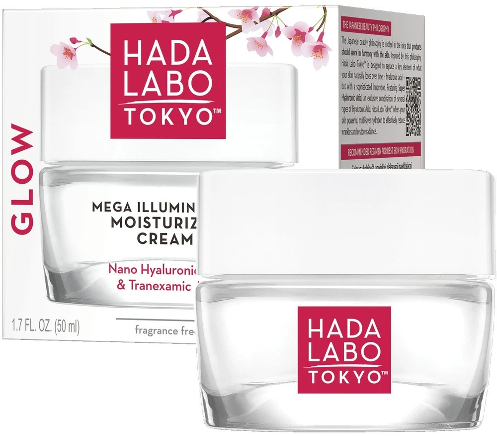 Hada Labo Tokyo Glow Hyaluronic Acid Brightening Day & Night Gel Kreminis Face, 50 ml