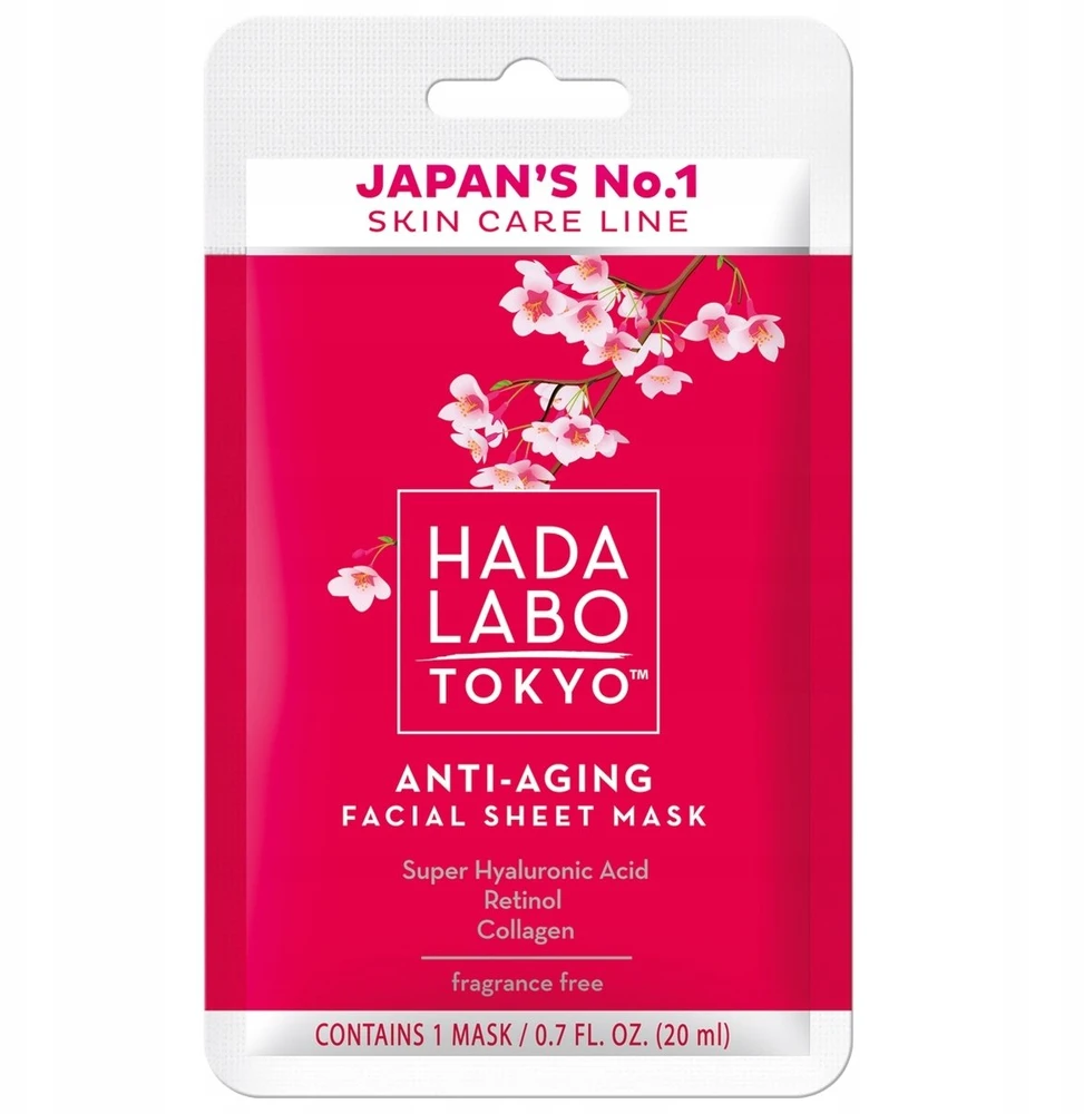 Hada Labo Tokyo Hada Labo hialurono rūgšties ir kolageno veido kaukė nuo senėjimo, dieninė, 20 ml