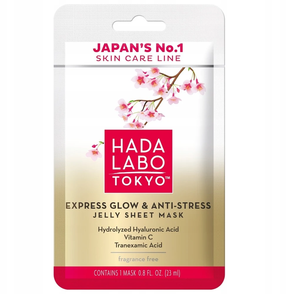 „Hada Labo Tokyo Premium“ hialurono rūgšties švytėjimą suteikianti ir stresą mažinanti veido kaukė, 23 ml